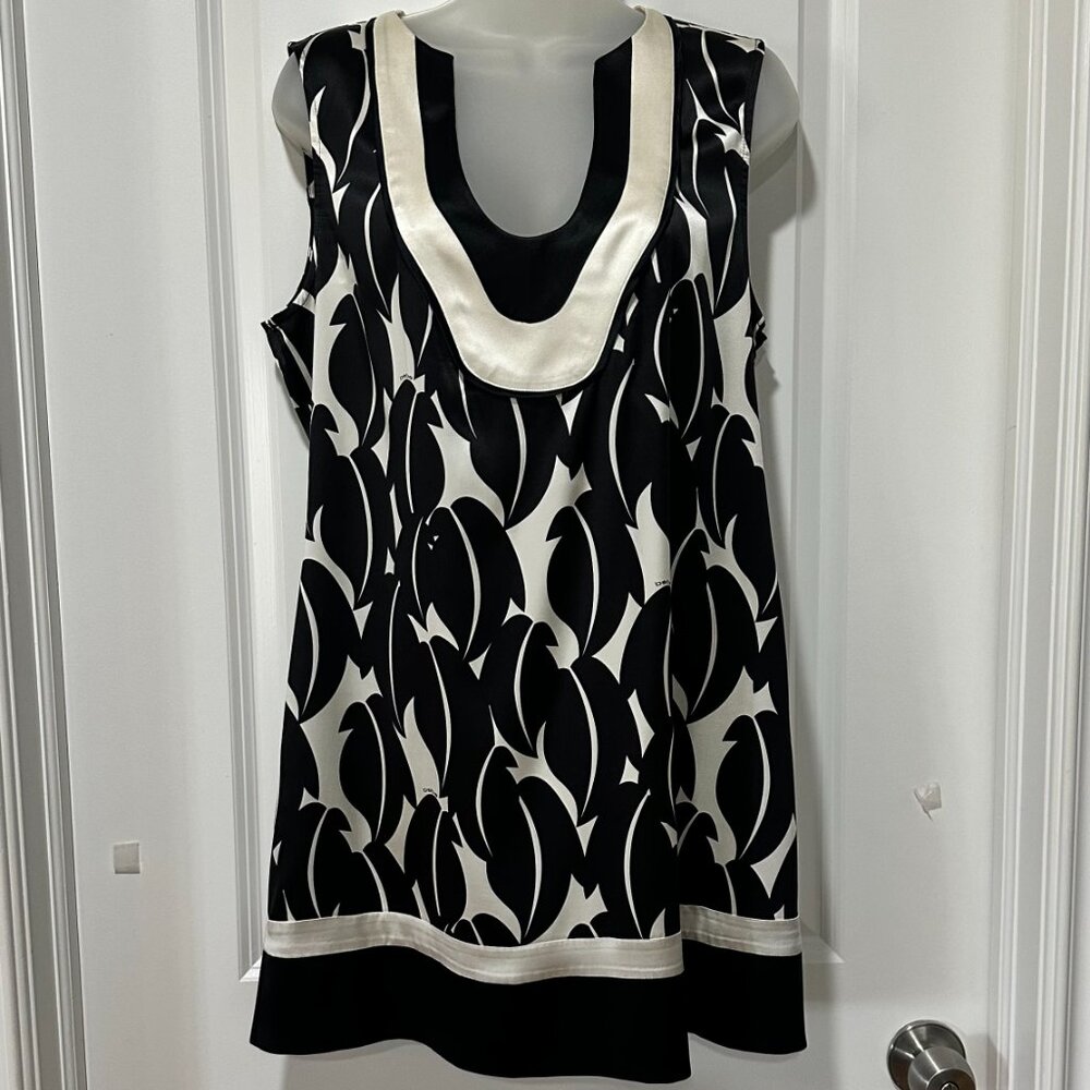 Bebe Silk Black and White Mini Dress Size L